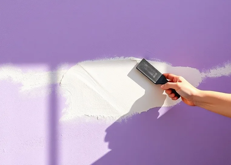 Application d'un enduit décoratif à la lisseuse sur un mur